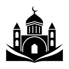 Islamic Mosque Logo Silhouette Vector art illustration