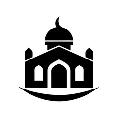 Islamic Mosque Logo Silhouette Vector art illustration