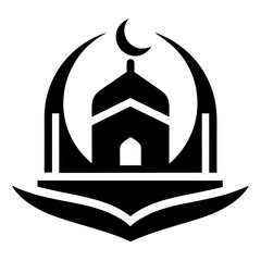 Obraz premium Islamic Mosque Logo Silhouette Vector art illustration