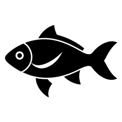 black silhouette a fish icon vector illustration