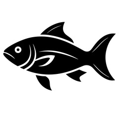 black silhouette a fish icon vector illustration