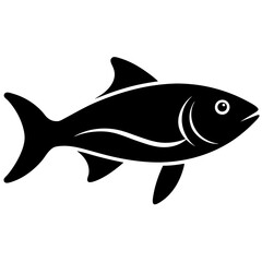 black silhouette a fish icon vector illustration
