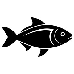 black silhouette a fish icon vector illustration