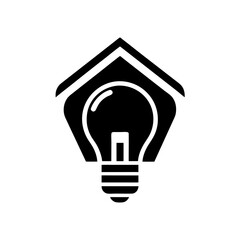 Smart bulb light home logo design vector art illustration
