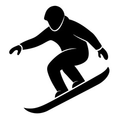 The logo of a snowboarder vector art illustration silhouette black illustration