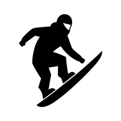 The logo of a snowboarder vector art illustration silhouette black illustration