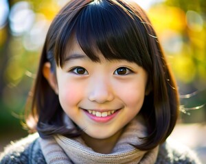 Fototapeta premium Portrait of a Smiling Young Girl.