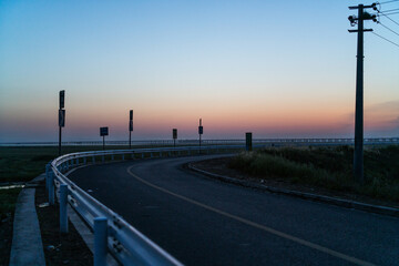 Fototapeta premium sunset on the road