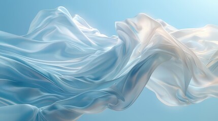 Fototapeta premium A blue and white fabric with a wave pattern