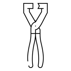 hose clamp pliers line icon vector. hose clamp pliers sign. isolated contour symbol black illustration