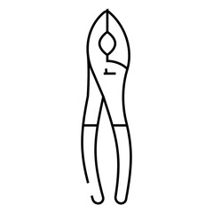 slip joint pliers line icon vector. slip joint pliers sign. isolated contour symbol black illustration