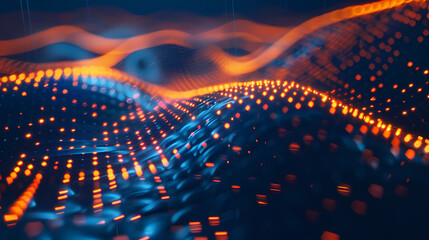 Modern technology flowing particle background