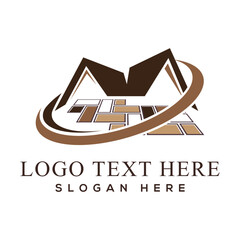 Flooring logo design template. Flooring handyman business logo.