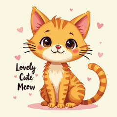 PrintLovely Cute Meow, Cute Cat Illustration For T-shirt, Child and Kids Books, Vector Art Cute CatsLovely Cute Meow, Cute Cat Illustration For T-shirt, Child and Kids Books, Vector Art Cute Cats