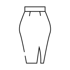 pencil skirt line icon vector. pencil skirt sign. isolated contour symbol black illustration