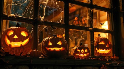 Halloween decorations in addition the window