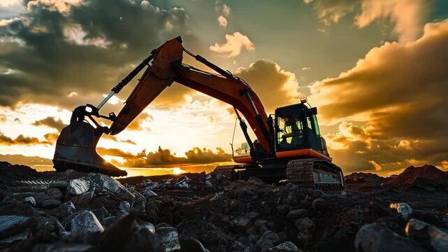 Sunset at the Construction Site