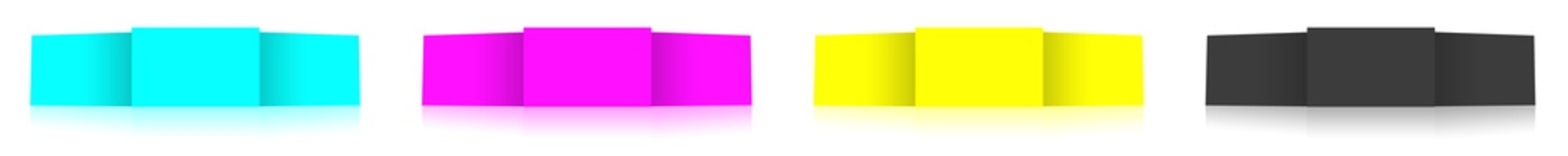 CMYK Insert report or screenshoot blank template black, cyan, yellow, magenta for presentation layouts and design.