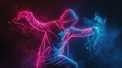 Neon Dance Silhouette