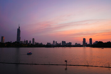 Fototapeta premium afterglow sunset in the nanjing city