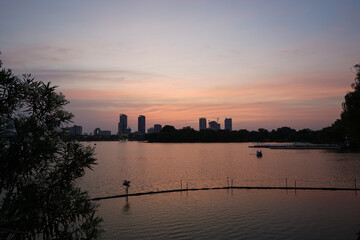 Fototapeta premium afterglow sunset in the nanjing city