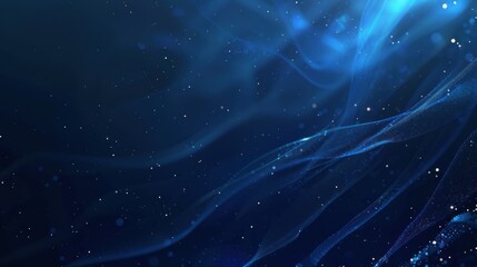 Abstract Blue Waves with Glowing Particles