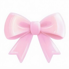 pink bow isolated on white