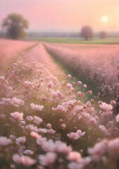 photos of floral field landscape wallpaper symbol of spring clouds in the sky with blurred background
 