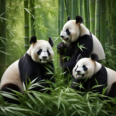 The Gentle Giant The Panda Plight and Conservation Efforts with green forest background
