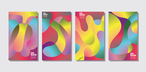 Colorful abstract liquid and fluid shape for banner and brochure design