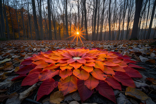 Flower-Shaped Leaves in the Heart of a Forest