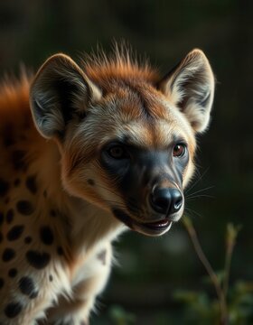 Hyena walking at night