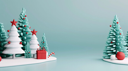 Christmas background with gifts box and decorative holiday decorations. Happy New Year and Merry Christmas