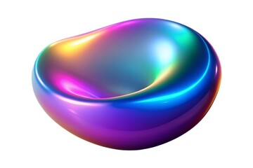 Vibrant 3D abstract shapes in iridescent metallic colors