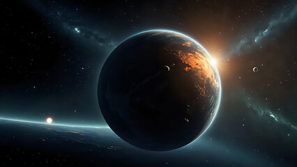 Naklejka premium planet in space
