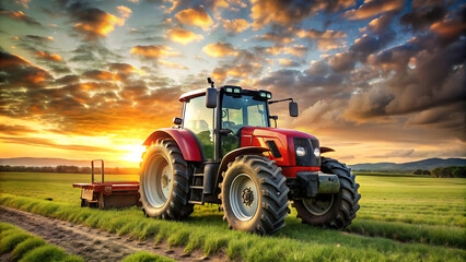 Fototapeta premium tractor in the field