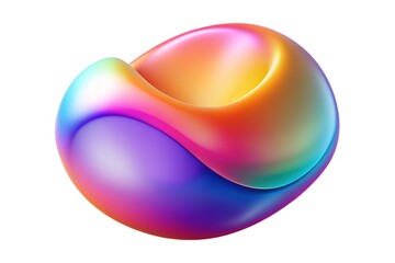 Vibrant 3D abstract shapes in iridescent metallic colors