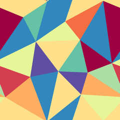 Abstract background with geometric mosaic shapes. Large triangles size. Repeatable pattern. Classy vector tiles. Tonal Gradient Spectrum. Seamless vector illustration.