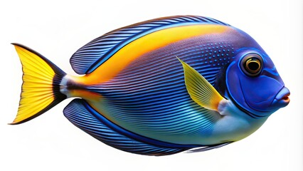 Isolated vibrant surgeonfish on background , fish, tropical, marine, underwater, ocean, colorful, exotic