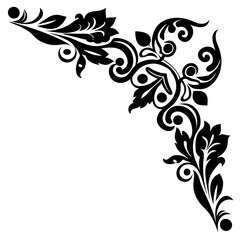 Decorative corner elements design silhouette vector illustration