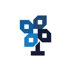 flower vector logo with modern and colorful design