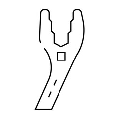 fan clutch wrench line icon vector. fan clutch wrench sign. isolated contour symbol black illustration