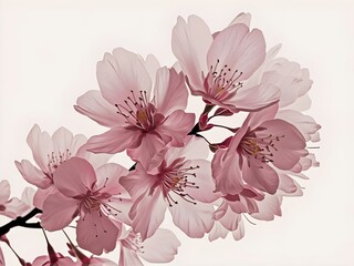 Fototapeta premium Pink Cherry flower On The Tree background generative Ai 