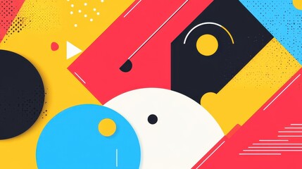 Obraz premium Vibrant geometric shapes create a playful and modern backdrop, enhancing your designs with fun and texture.