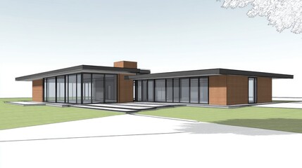 modern small industrial minimalist design style office building