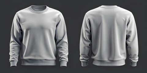 Blank sweatshirt mockup in front and back views for rendering and , sweatshirt, mockup, blank, front, back, views, rendering