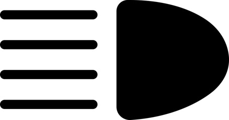 Headlight, light indicator dashboard Flat icon. Vector high beam. Car light symbol. Vehicle dashboard indicator include high and low beam and adjustable headlight isolated on transparent background. © M
