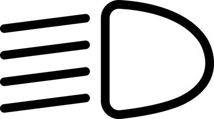Headlight, light indicator dashboard linear icon. Vector high beam. Car light symbol. Vehicle dashboard indicator include high and low beam and adjustable headlight isolated on transparent background. © M