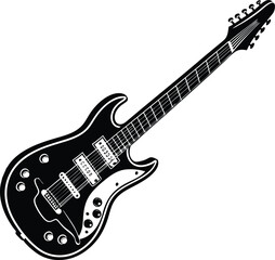 Electric guitar silhouette vector illustration design