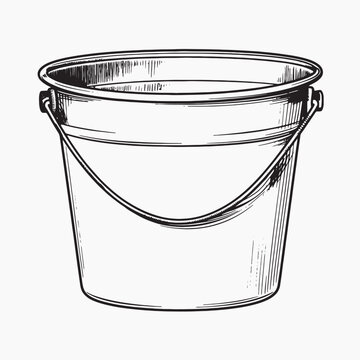 Vintage metal bucket illustration